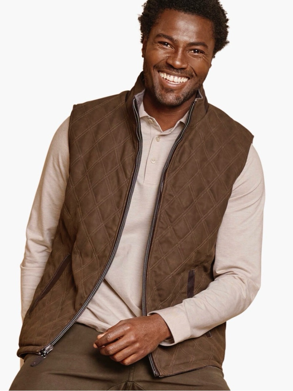 Johnston & Murphy Quilted Brown Men's Vest
